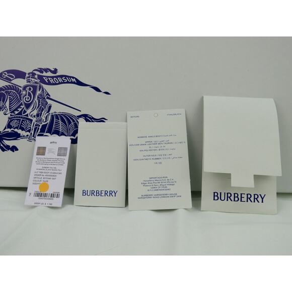 NIB BURBERRY TREK BEIGE NUBUCK LEATHER LACE HIKING BOOTS SHOES EUR 39 US 9 $1200 - Picture 14 of 15